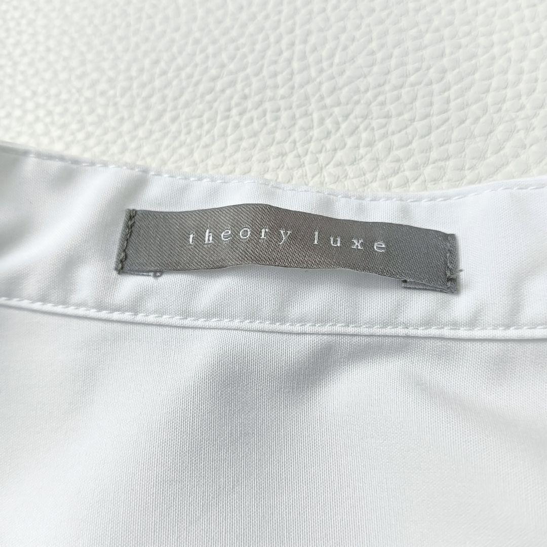 ほぼ未使用✨《セオリーリュクス》25SSバンドカラーブラウス フリル 大きめ