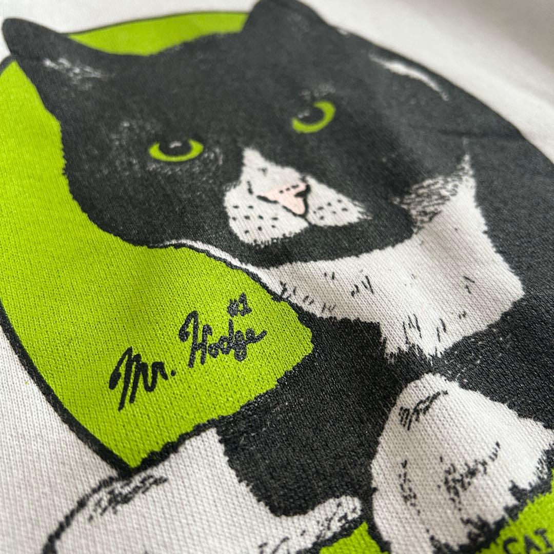 80s JERZEES USA製 黒猫 アニマルプリント ラグランスウェット - メルカリ