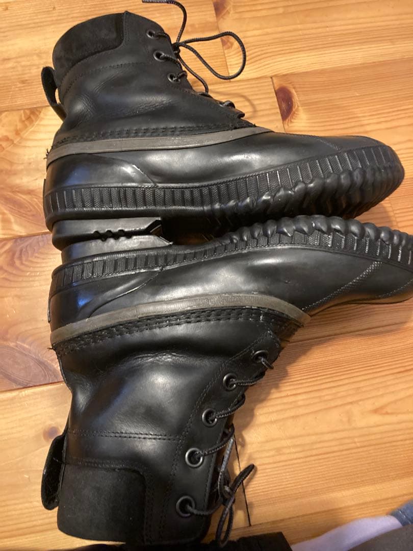 ソレル　ウインターブーツ　防水ブラックレースアップブーツ 27.5cm