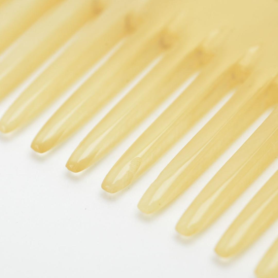 美品 エルメス バッファローホーン コーム レザーケース付き ベージュ