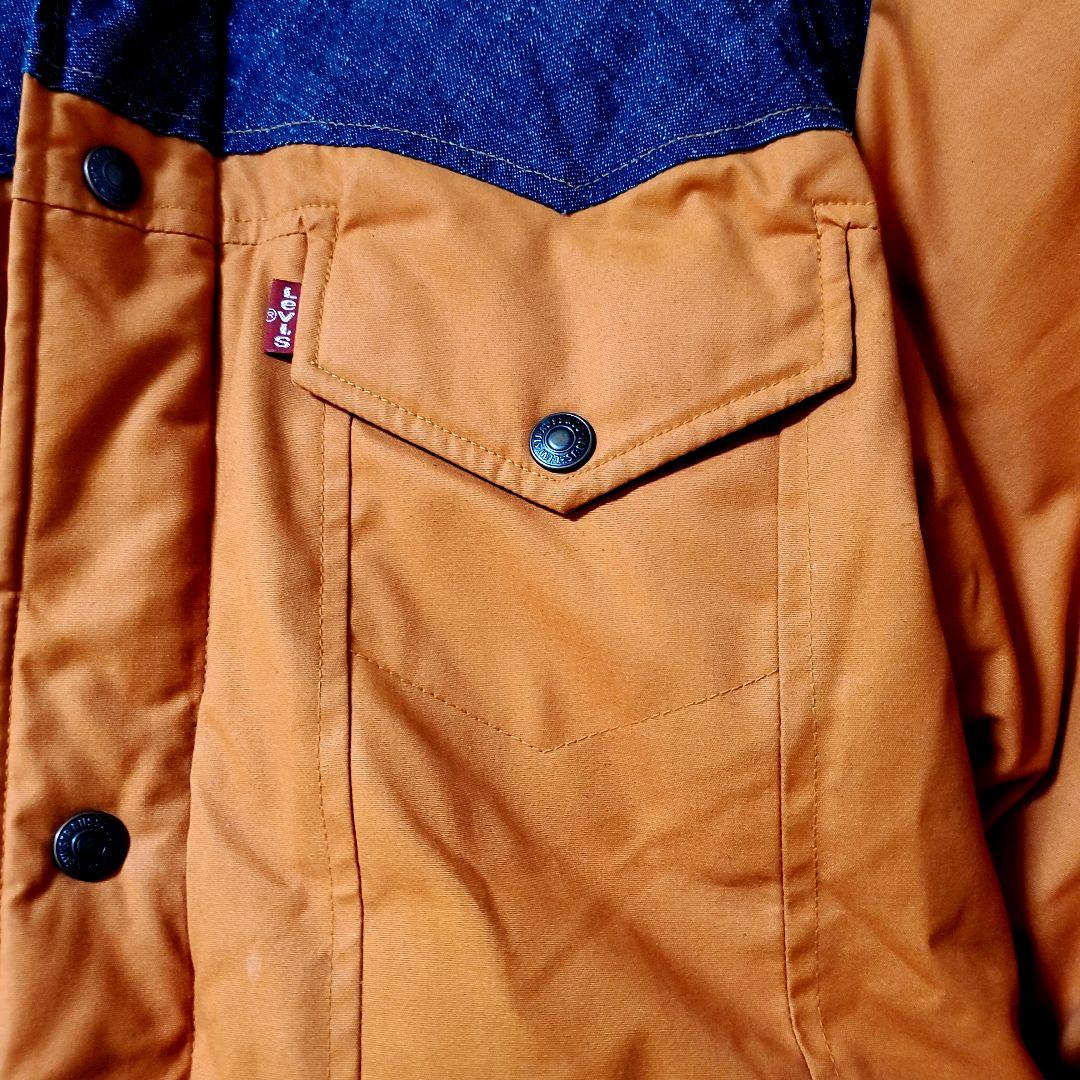 Levi's RED TAB オレンジ 濃紺 デニム ダウンジャケット - メルカリ