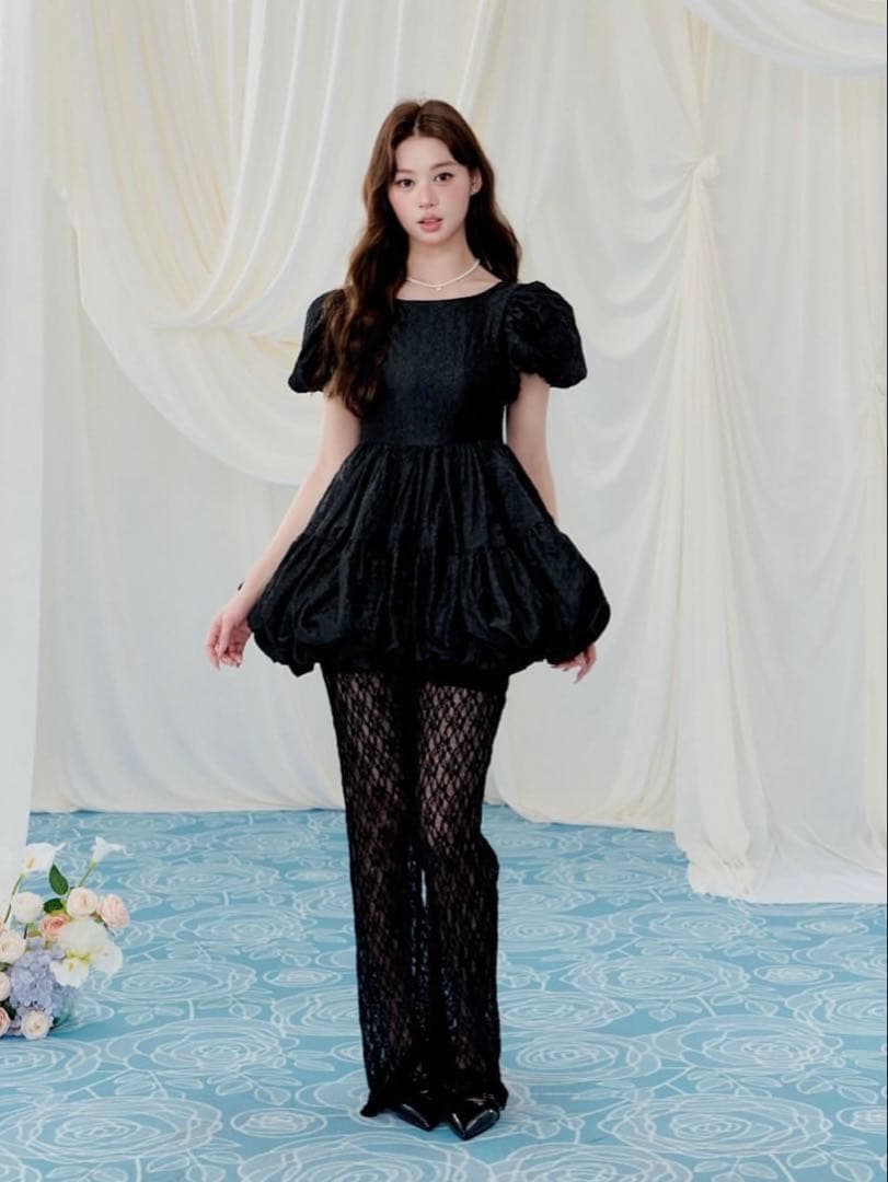 トリートユアセルフ ジャガード ミニワンピース ブラック - メルカリ