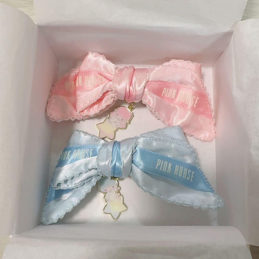 新品 ピンクハウス リトルツインスターズ キキララ リボンクリップ2個