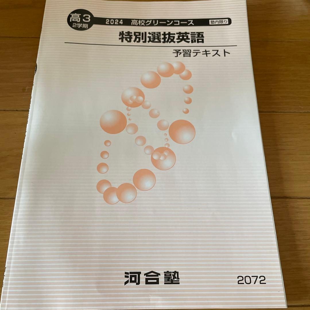 河合塾 特別選抜英語 2024 高3 2学期 英語 高校グリーンコース