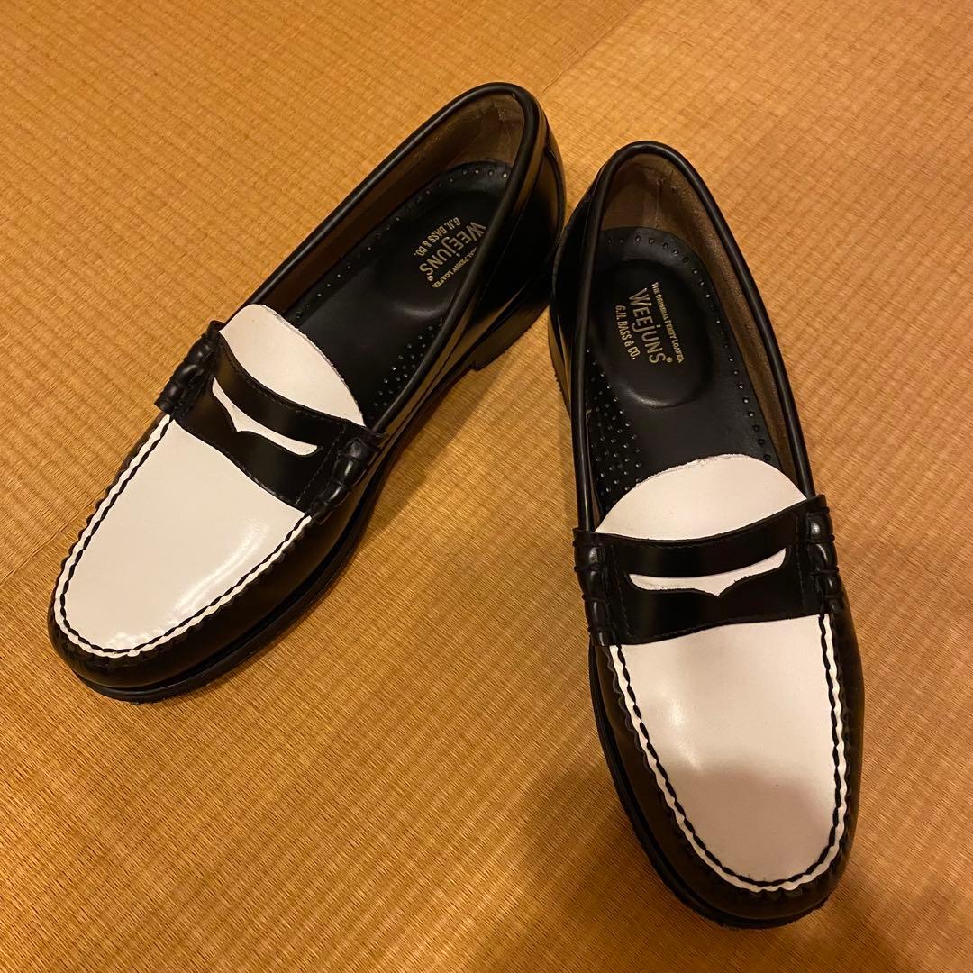 27.5】g.h.bass ローファー 白黒 weejuns - メルカリ