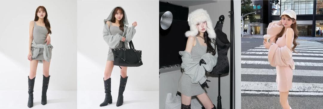 ダーリッチ darich シェイプリブカットミニワンピース ホワイト FL