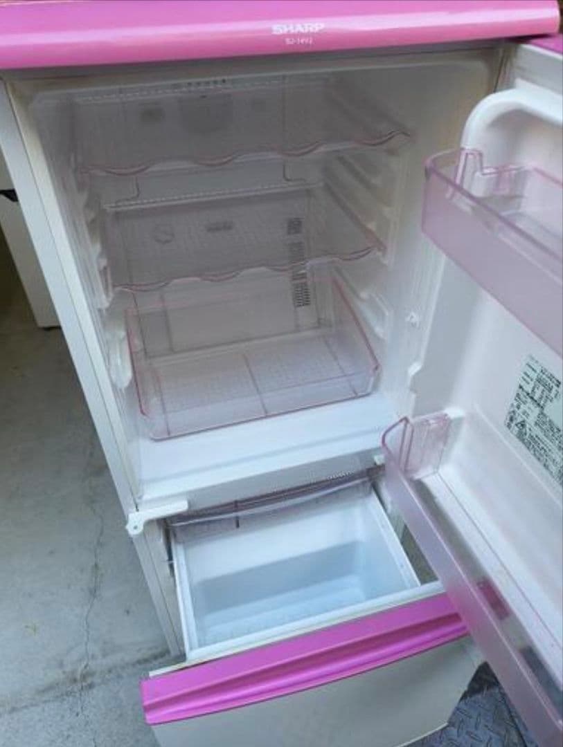 SHARP SJ-A14V-JR 冷蔵庫 ホワイト/ピンク - メルカリ