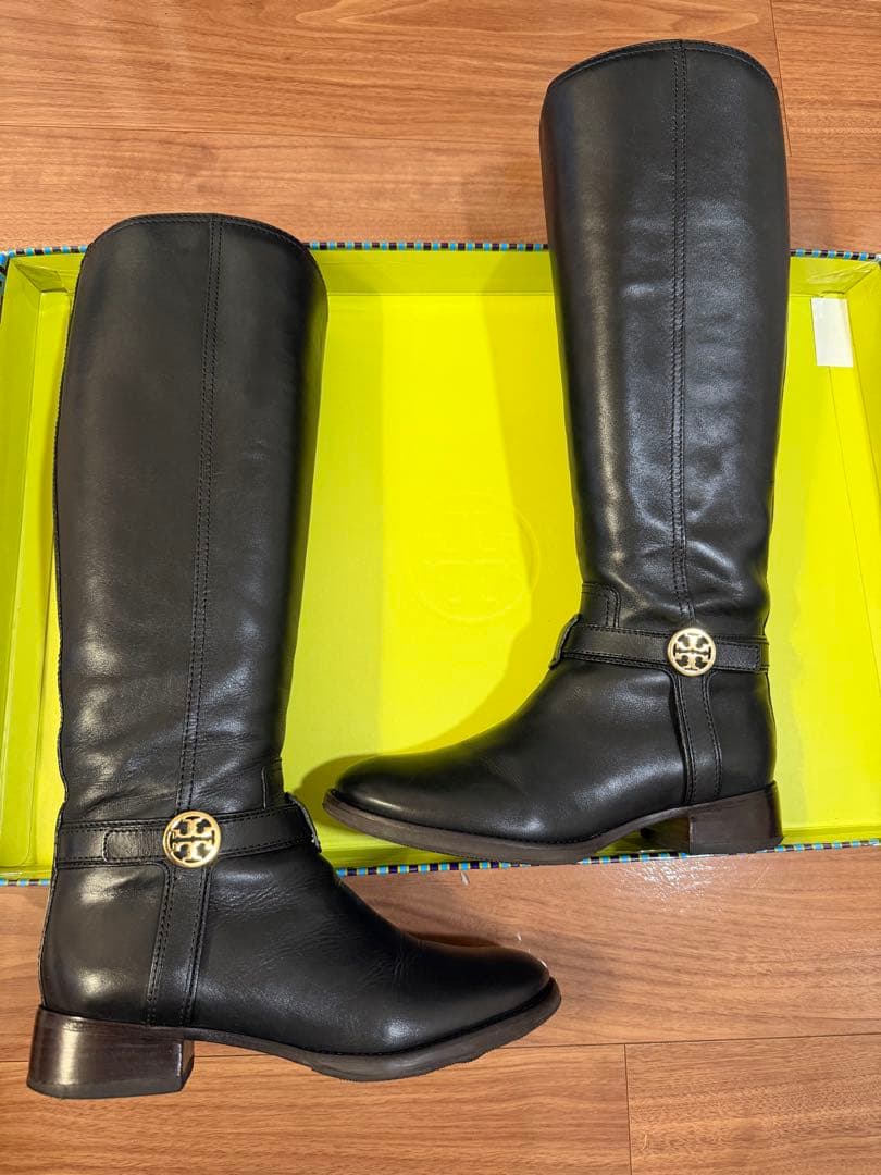 Tory Burch ブラックレザー ロングブーツ 本革23㎝ 〜23.5cm