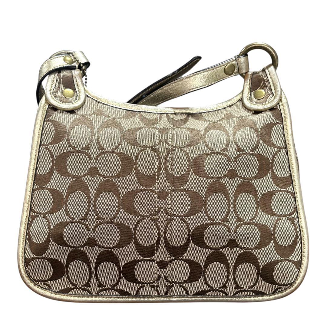 COACH shoulder bag turn lock Signature - メルカリ