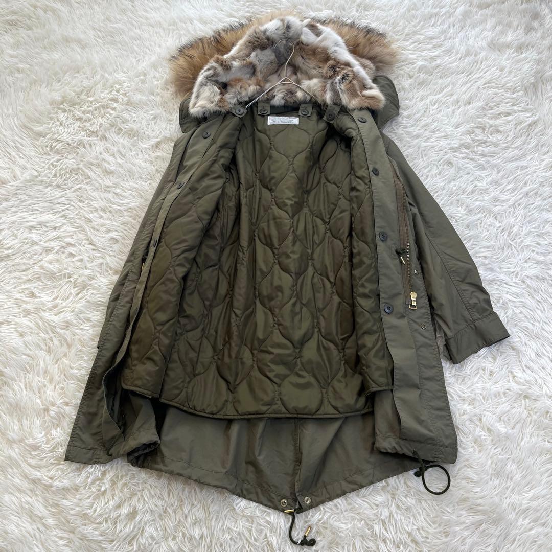 ドゥーズィエムクラス リアルファー ライナー付きモッズコート M65