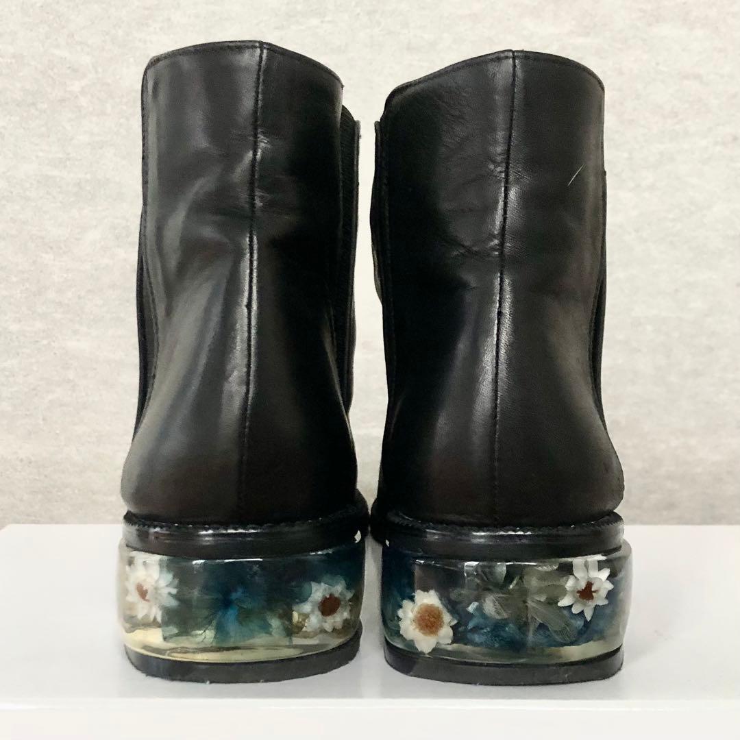 極美品⭐️MABATAKI美雨ショートブーツ《ヒールには本物の青い紫陽花✨》