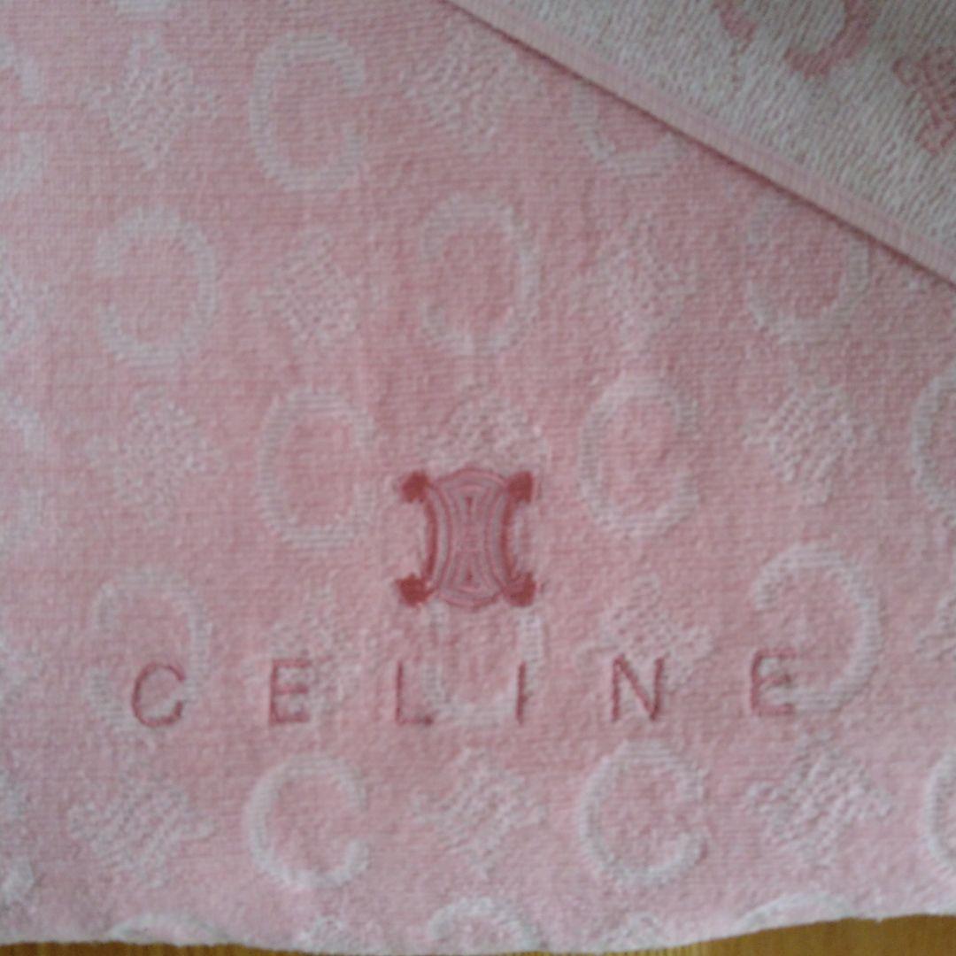 未使用】セリーヌ CELINE タオルケット Cマカダム総柄 ピンク 綿