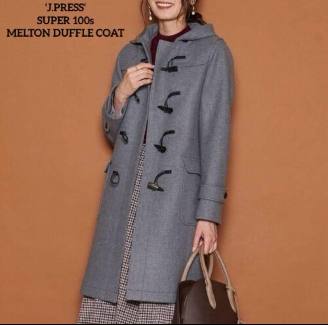 極美品】ジェイプレス/スーパー100S二重織メルトンダッフルコート