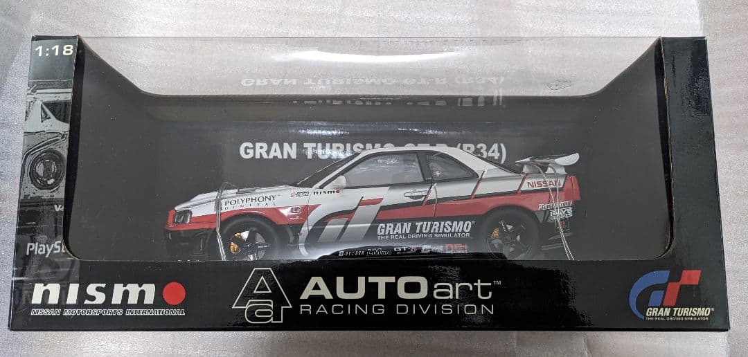 【未使用】AUTOart グランツーリスモ GT-Ｒ（Ｒ34）1/18 AUTOart 1/18 ニスモ R34 GT-R Z-tune （Z-tune シルバー）