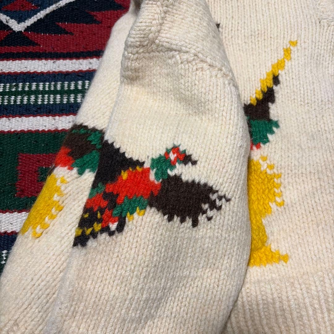 ロ*イ様 60s カウチンニットセーター lightning zip - メルカリ