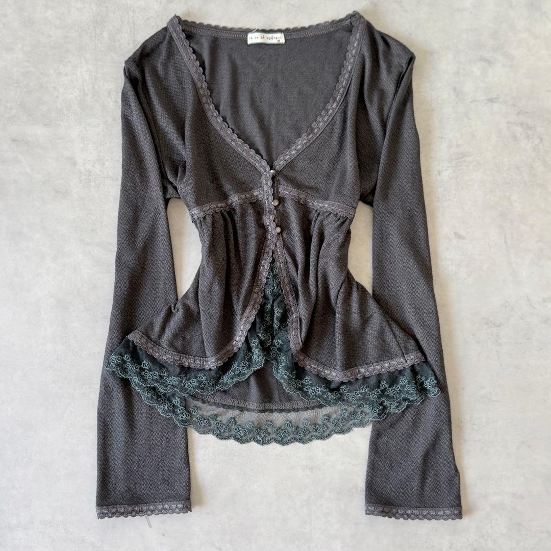 00s coquetteダークコア 森ガール フェアリーグランジ カーディガン