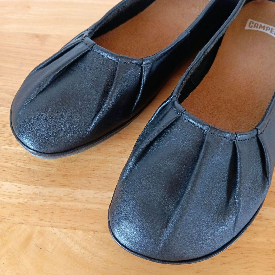 y*i様 美品◇CAMPER カンペール パンプス フラット ギャザー ブラック
