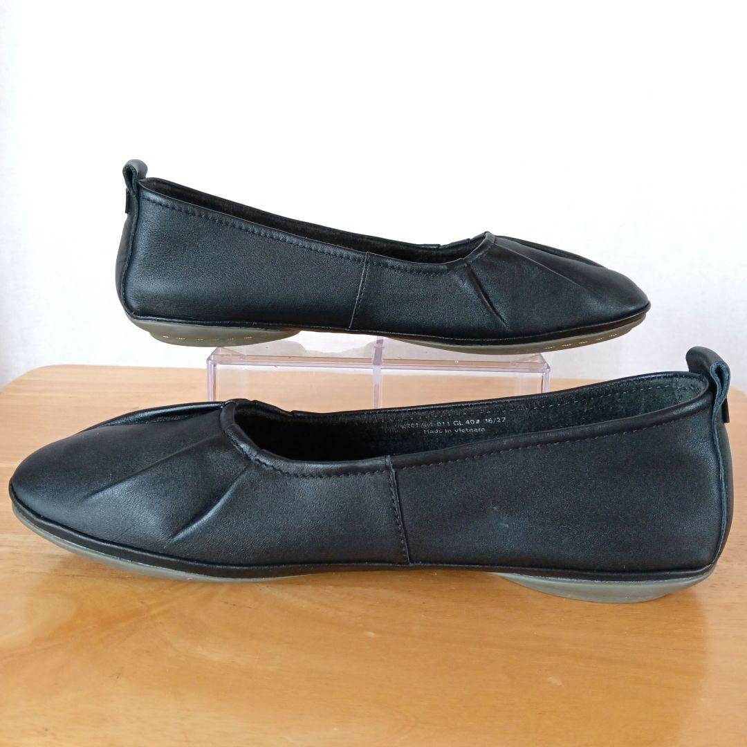 y*i様 美品◇CAMPER カンペール パンプス フラット ギャザー ブラック