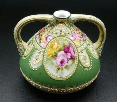 希少 オールドノリタケ メイプルリーフ エナメル盛り上げ 花瓶 - メルカリ