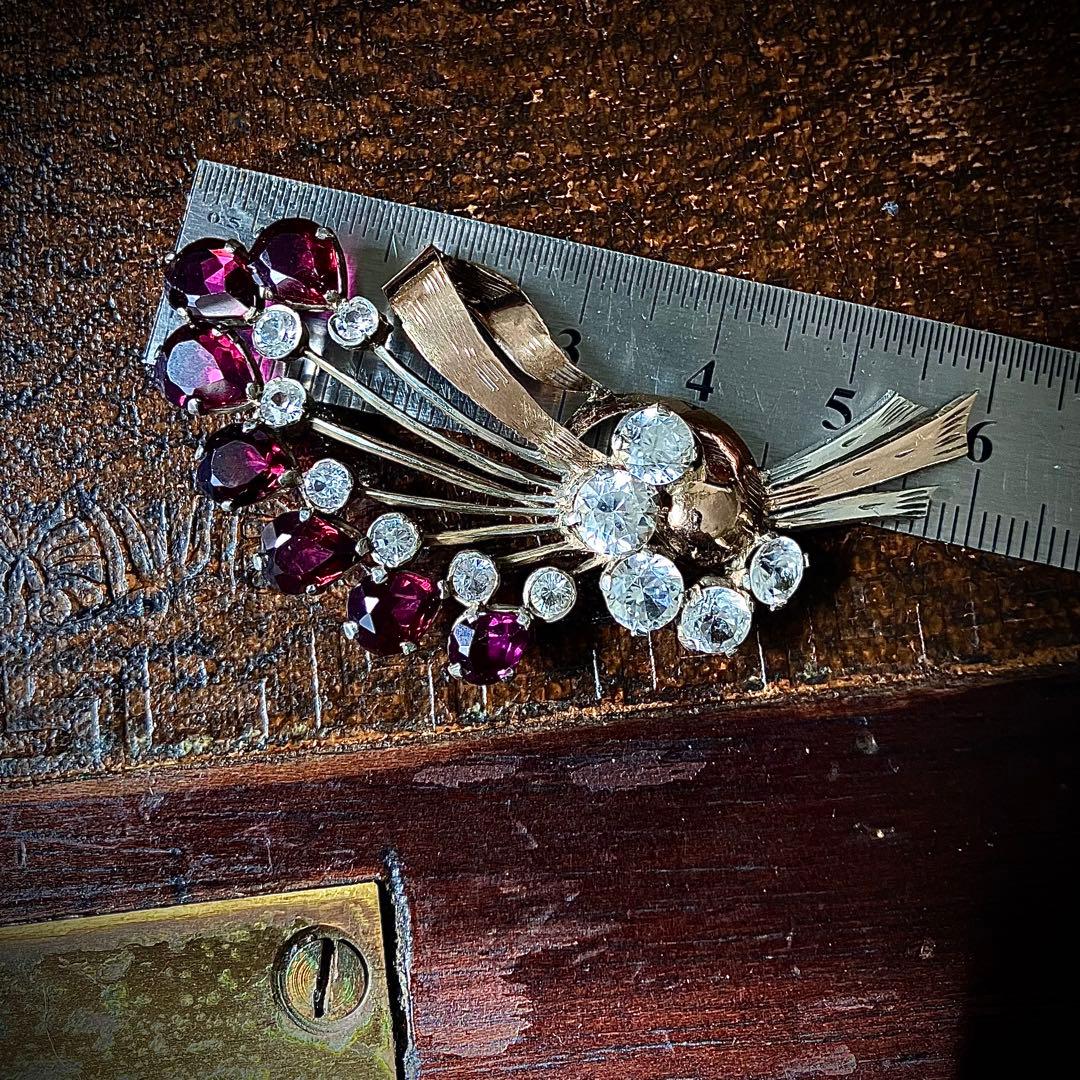 ビンテージ 天然ロードライトガーネット ブローチの通販はau PAY