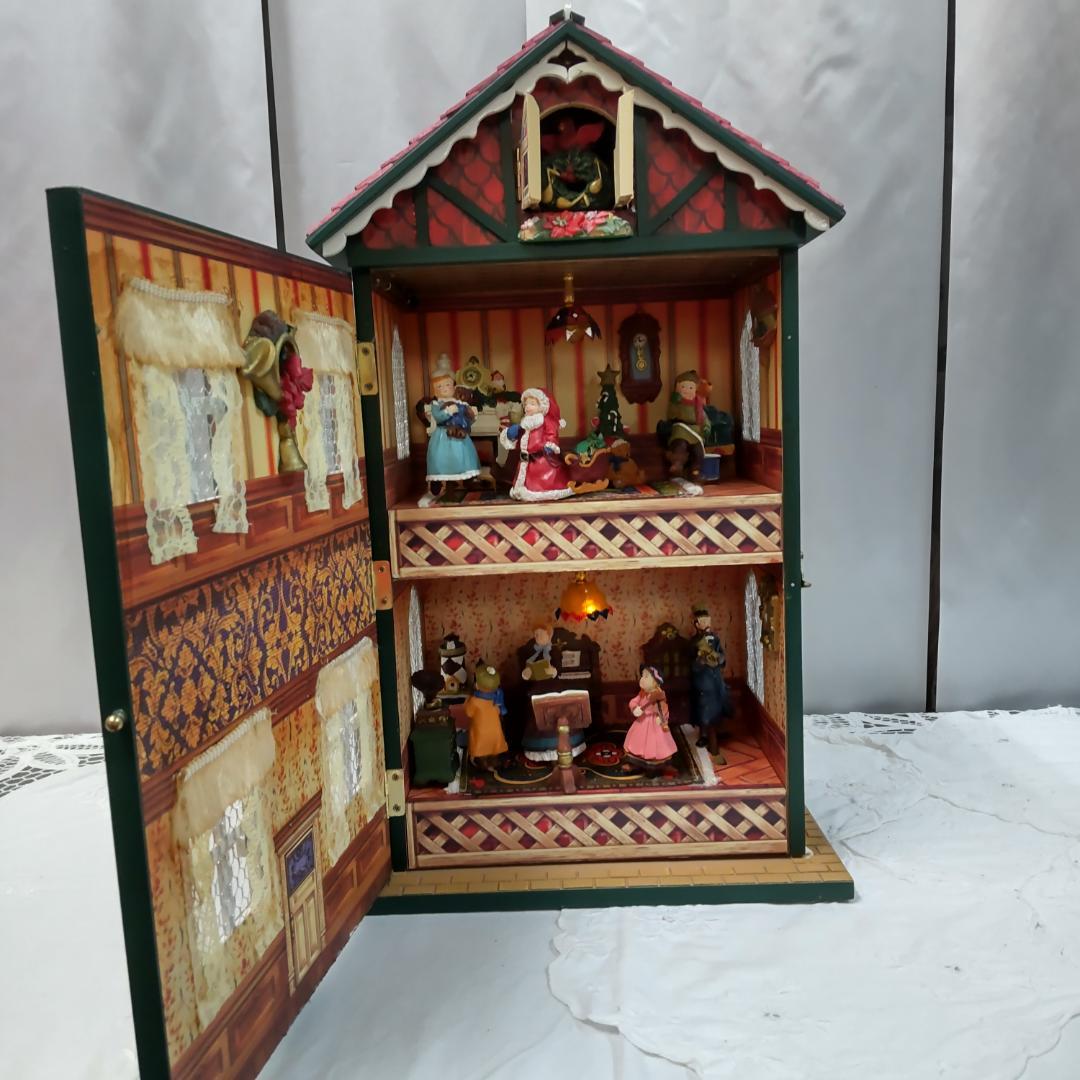 ハウス型オルゴール 新品訳アリ ドールハウス ミニチュア クリスマス