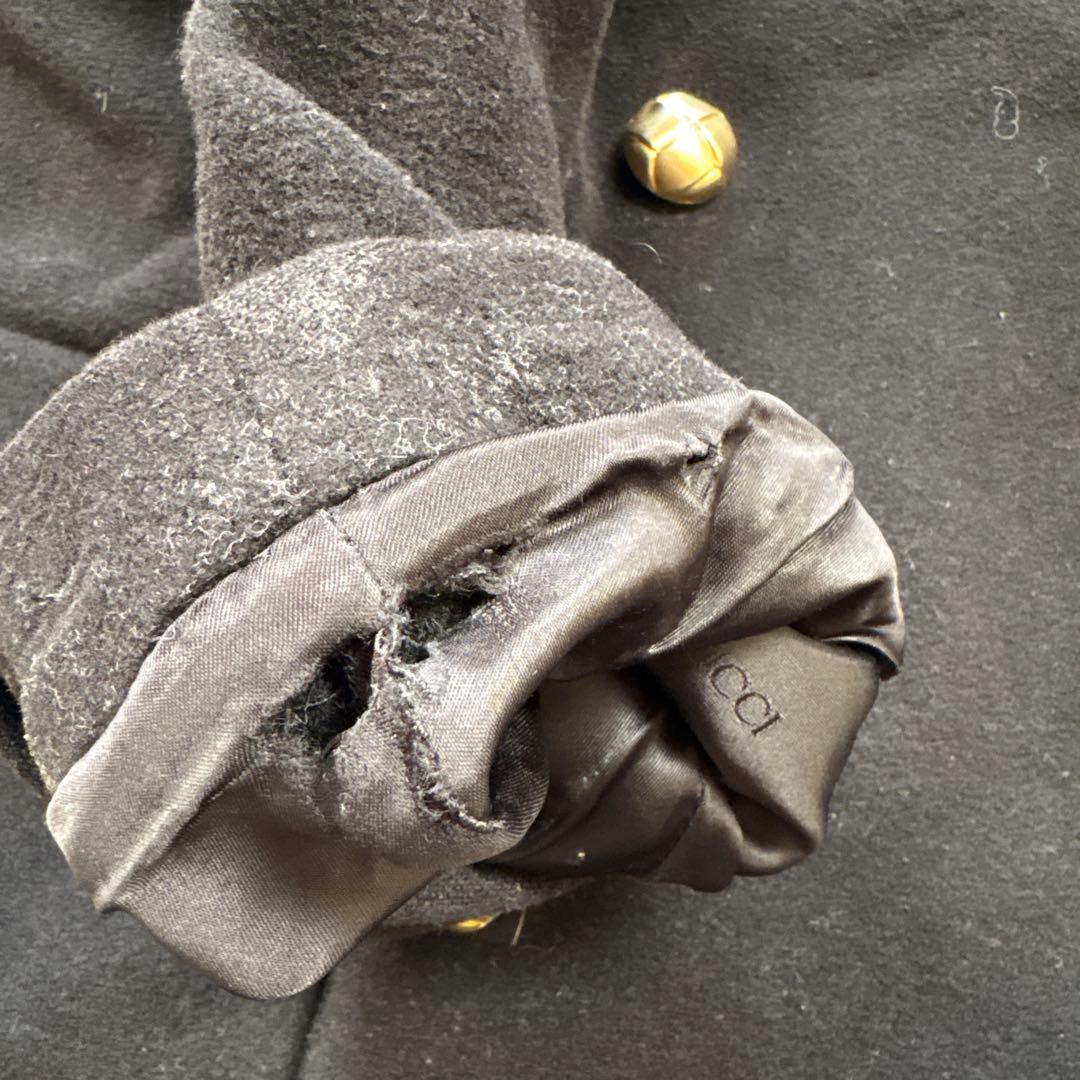 GUCCI グッチ アンゴラウールピーコート ヴィンテージ ブラック 金釦