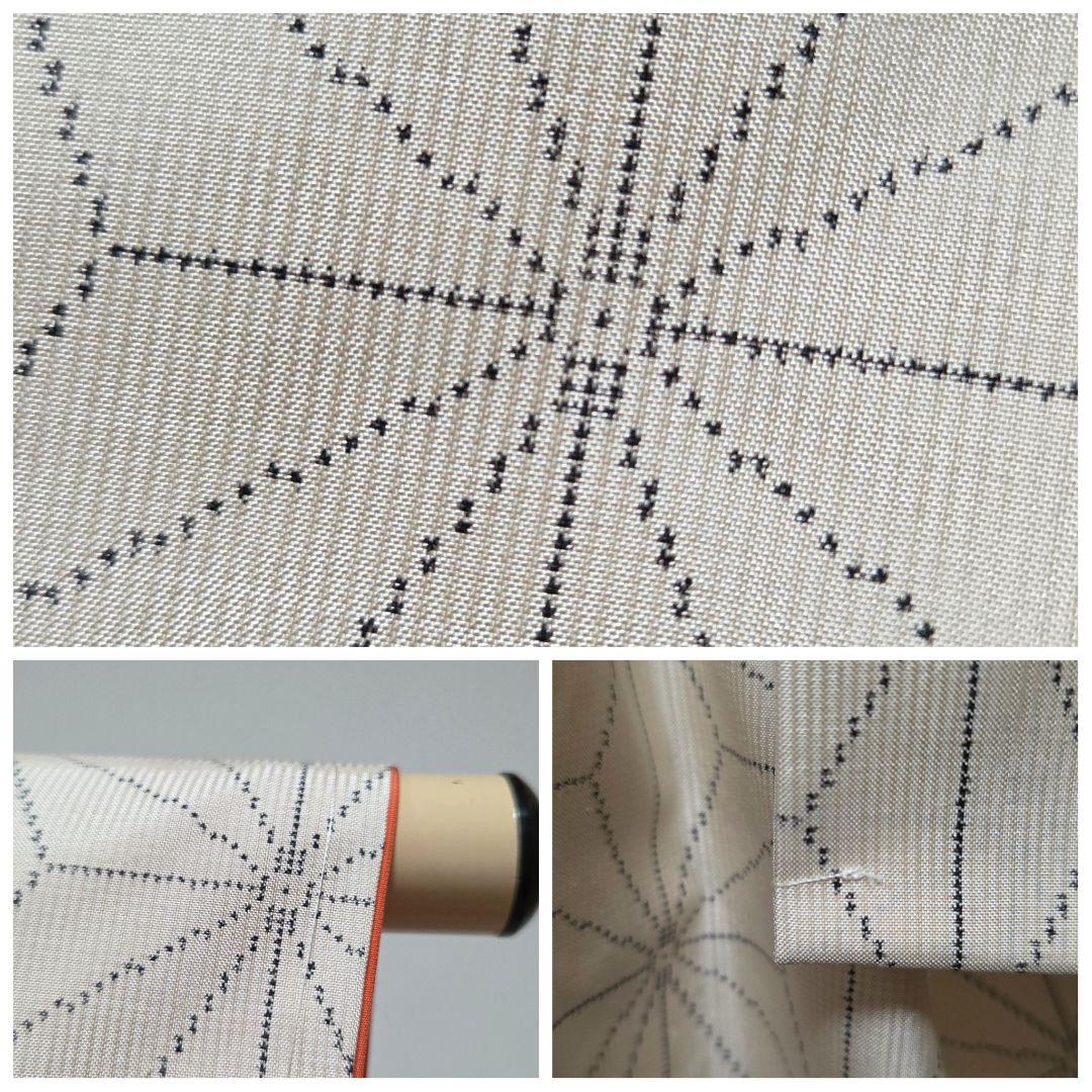 C◇着物くつろぎ 白大島紬 アンサンブル 着物羽織セット 麻の葉 袷