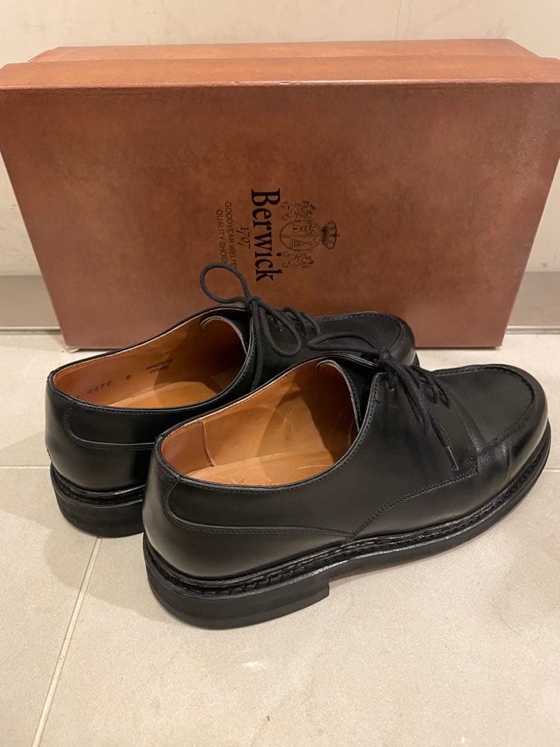 Berwick バーウィック Uチップシューズ 4477 サイズ5 24cm 黒 - メルカリ