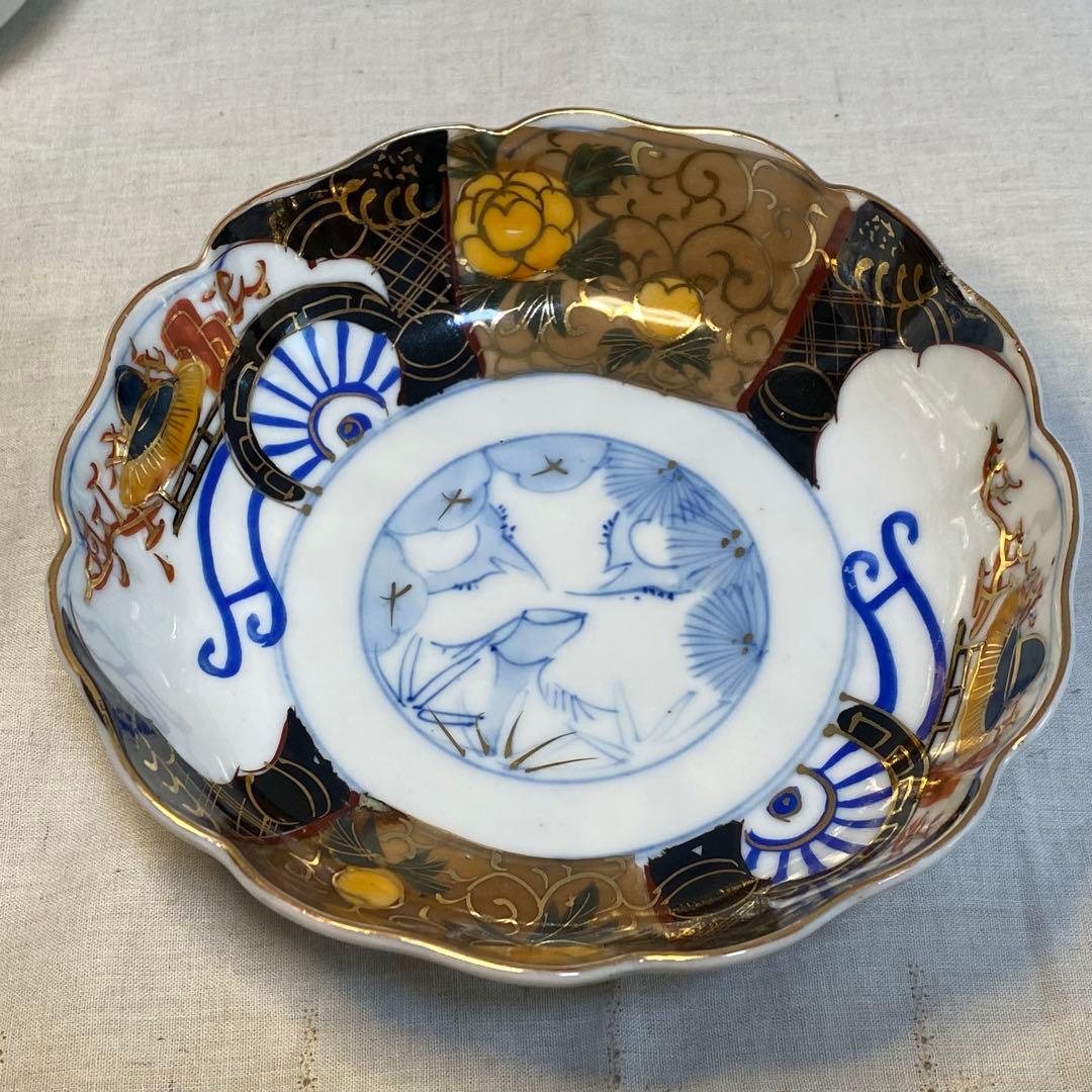 大聖寺伊万里 伊万里 古伊万里 なます皿 色絵 金襴手 松竹梅 花の図 2