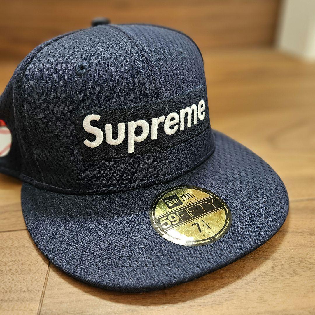 Supreme 59FIFTY ネイビーキャップ 7 1/4 - メルカリ