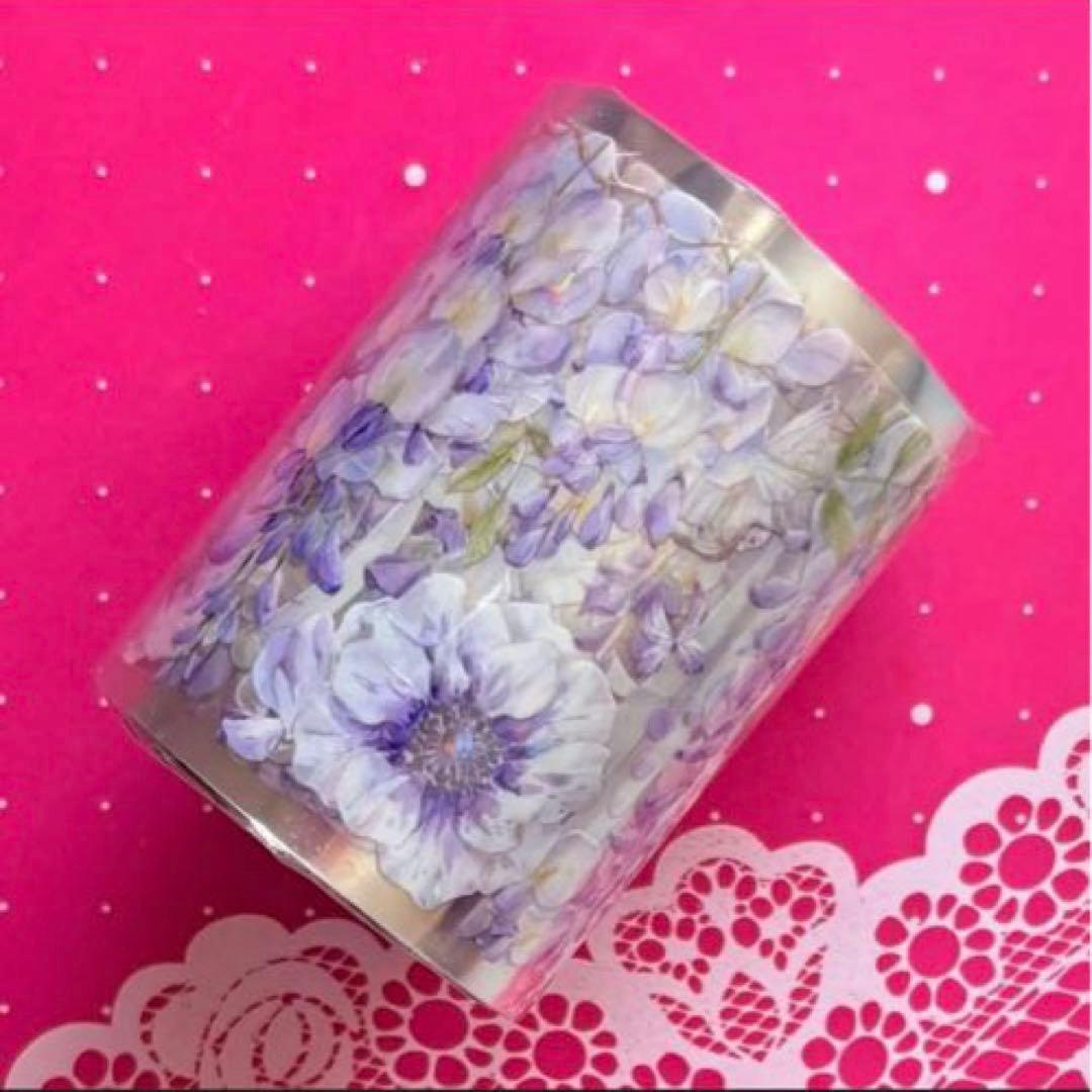 贝壳光 6.5cm×10m 陌上紫藤 海外マステ 海外マスキングテープ 花 藤