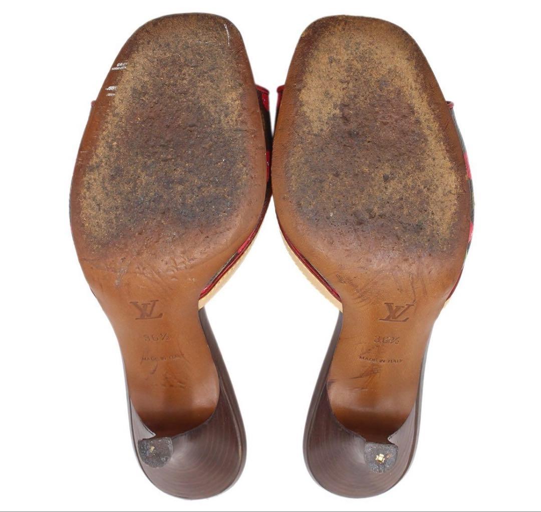 R2882 ルイヴィトン モノグラムチェリー ミュール サンダル 36 1/2