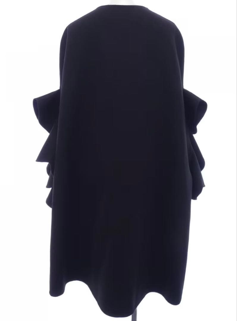 VALENTINO ラッフルフリル ケープコート ブラック 38 - メルカリ