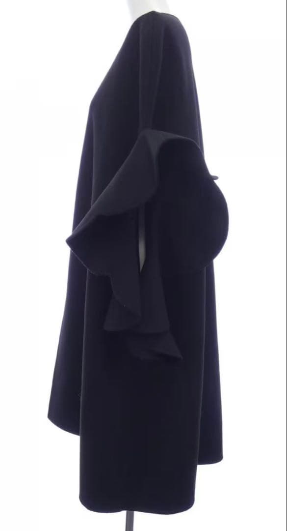 VALENTINO ラッフルフリル ケープコート ブラック 38 - メルカリ