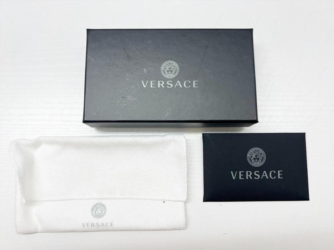 美品 ヴェルサーチ メデューサ グレカ ナイロンキャンバス キーリング