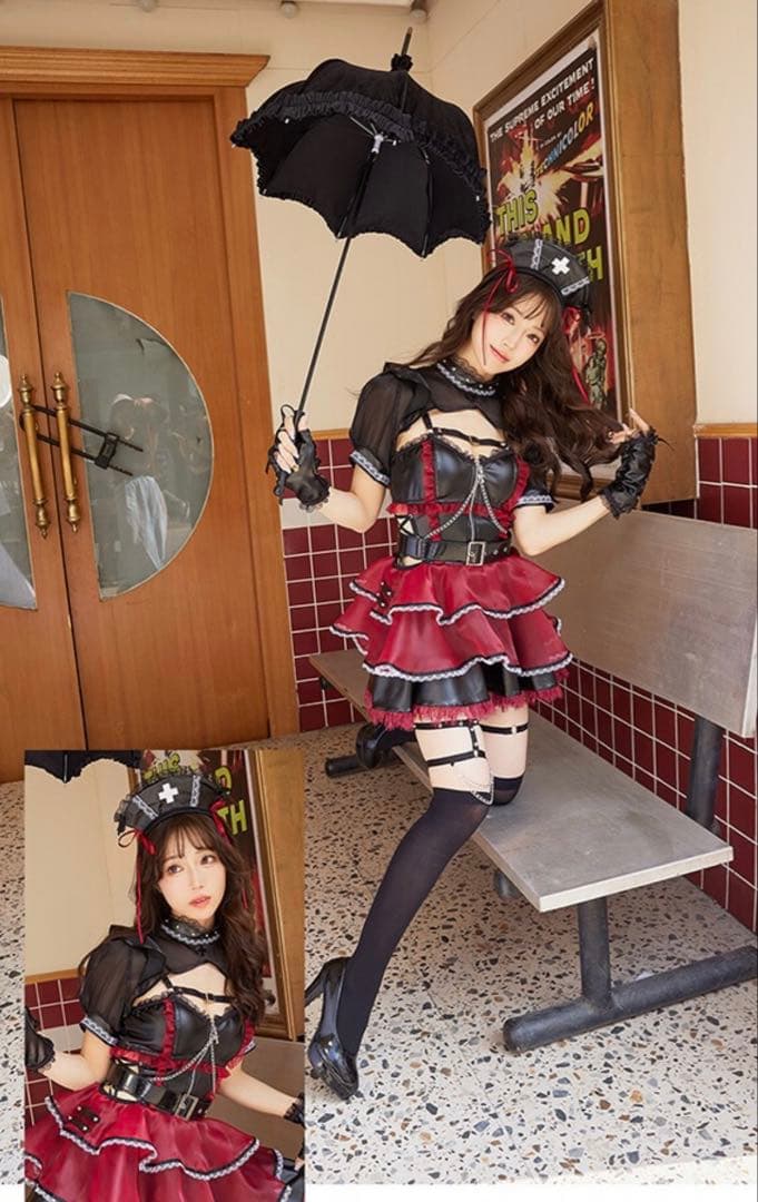 マリームーン ホーンテッドブラックレザーナース - コスプレ衣装