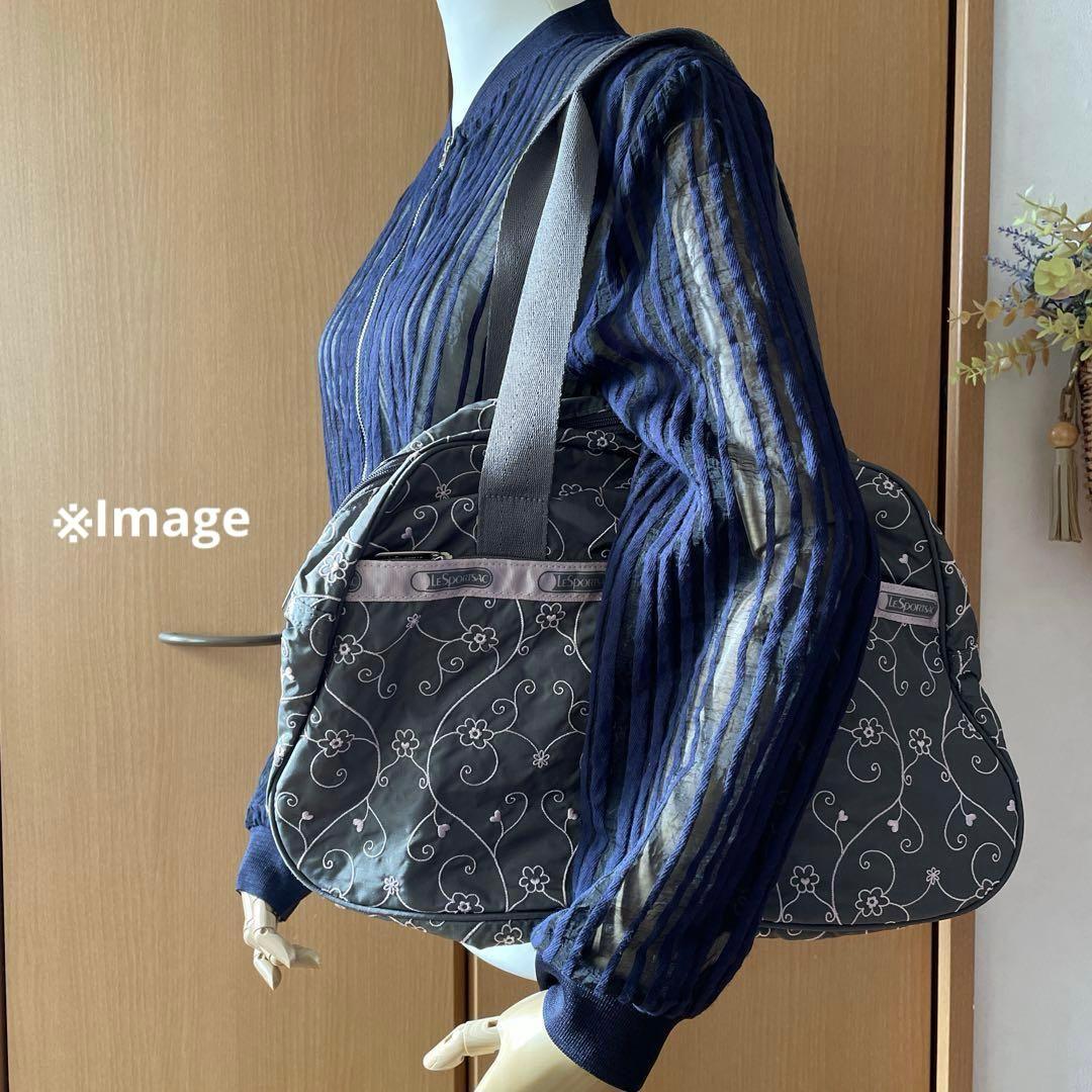 レスポートサック ハワイ限定 グレー ヴァイン ハンドバッグ 刺繍 変色