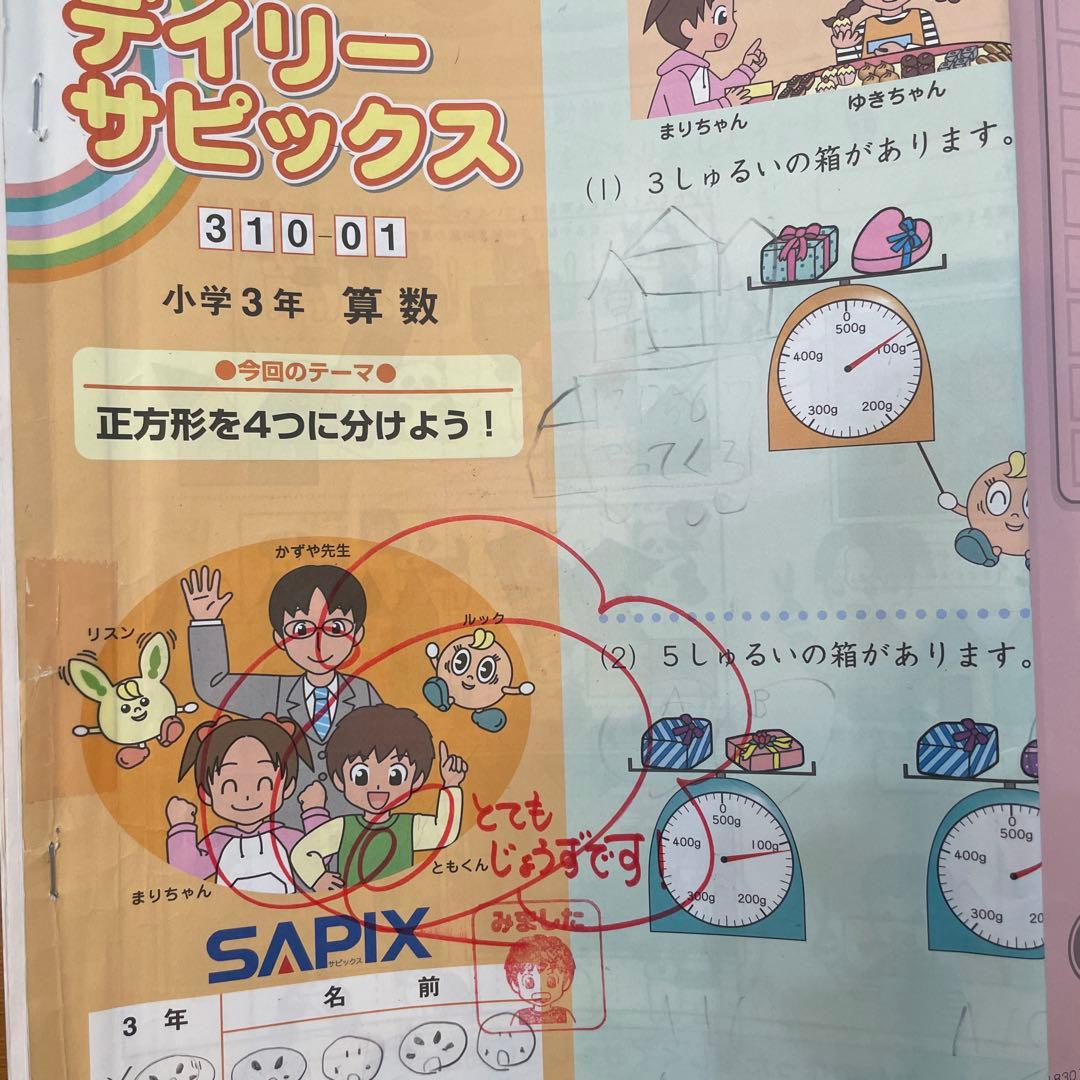 SAPIX 3年 数学 国語 理科 社会 デイリーサピックス 夏期 冬期 講習