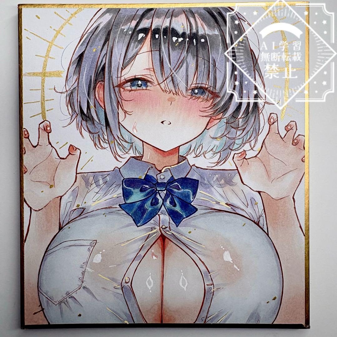 a*a様 一点物 オリジナル 色紙 手描きイラスト アナログ 女の子 創作 原画 オリジナル手描きイラスト 色紙 アナログ 女の子 - メルカリ