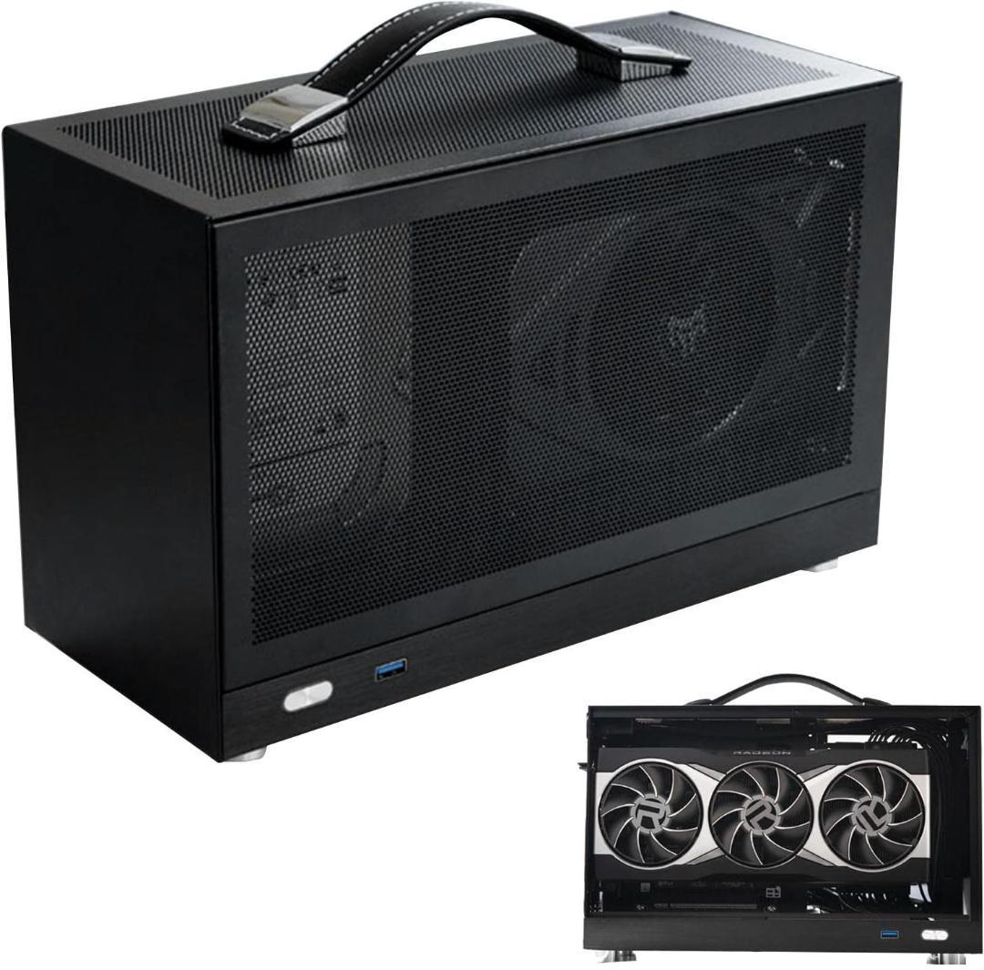 ミニITXPCケース＆SFX850W電源セット(ライザーケーブル＆ファン付き)