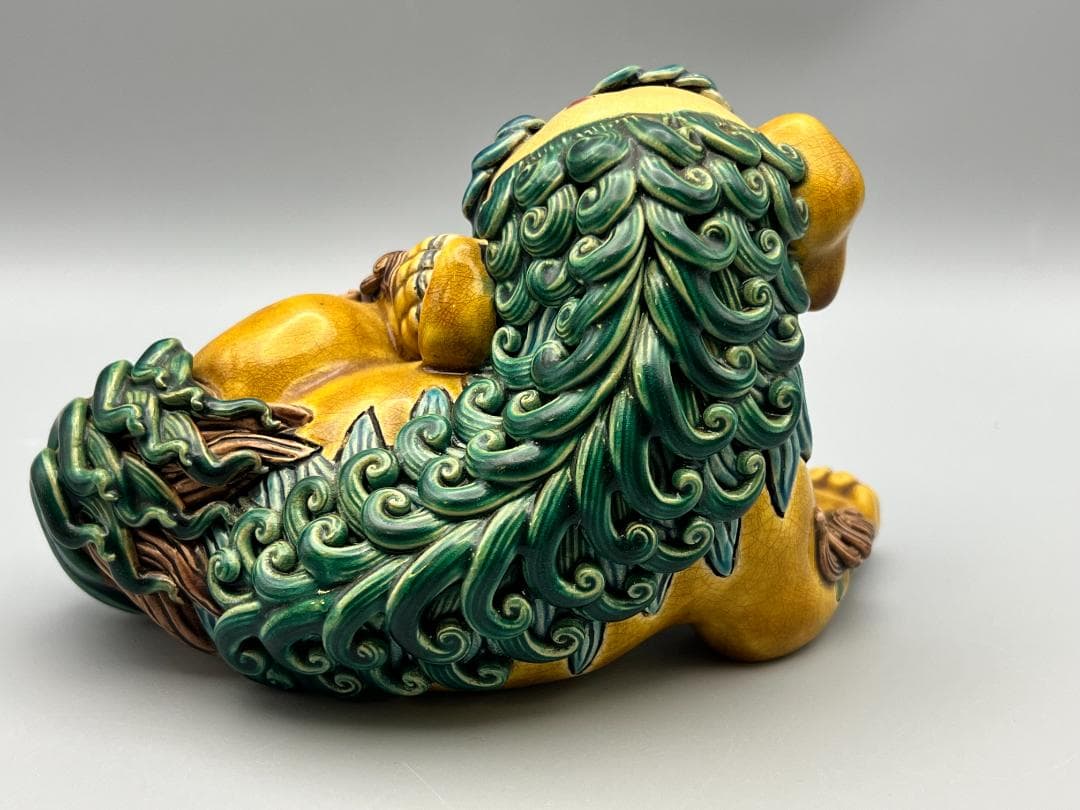 両獅子 置物 智盧 陶光 林智信 交趾焼 陶磁器 台湾交趾