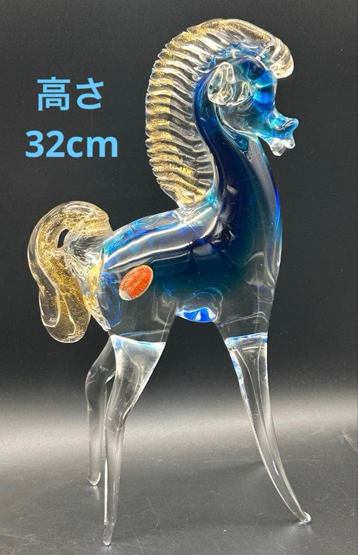 希少】ベネチアングラス MURANO ムラーノ 馬 置物 ヴェネチアングラス
