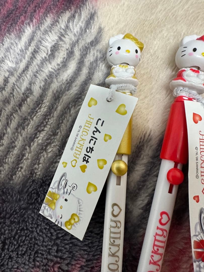 ハローキティ ボールペン いらっしゃいませ おつかれ こんにちは4本