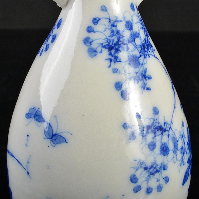 瀬戸焼 古瀬戸 染付 花蝶文 双耳瓶 H R7183 - メルカリ