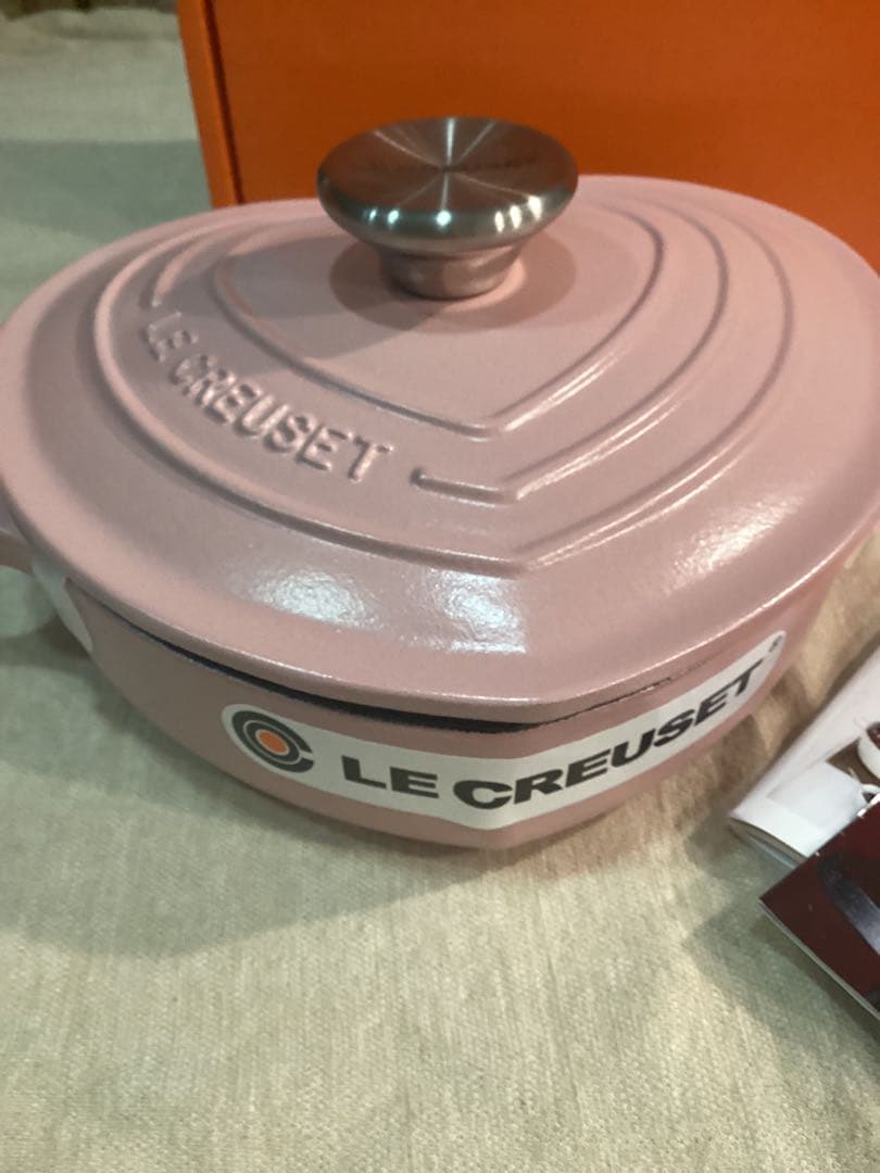 ルクルーゼ ココットダムール ハート シュガーピンク 20cm 未使用 訳