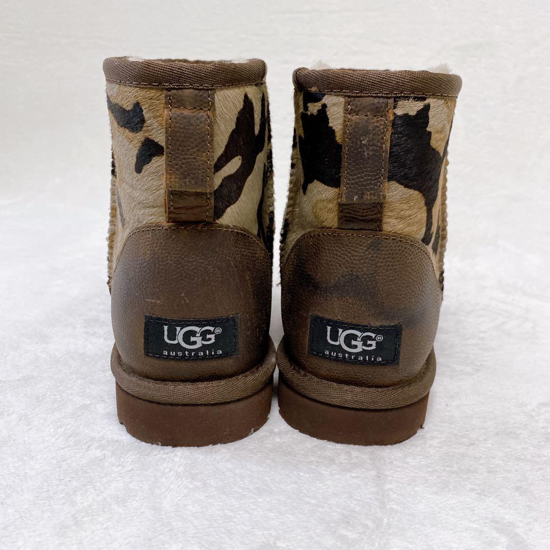 美品 UGGaustralia ムートンブーツ ハラコ 迷彩 25cm ブラウン - メルカリ