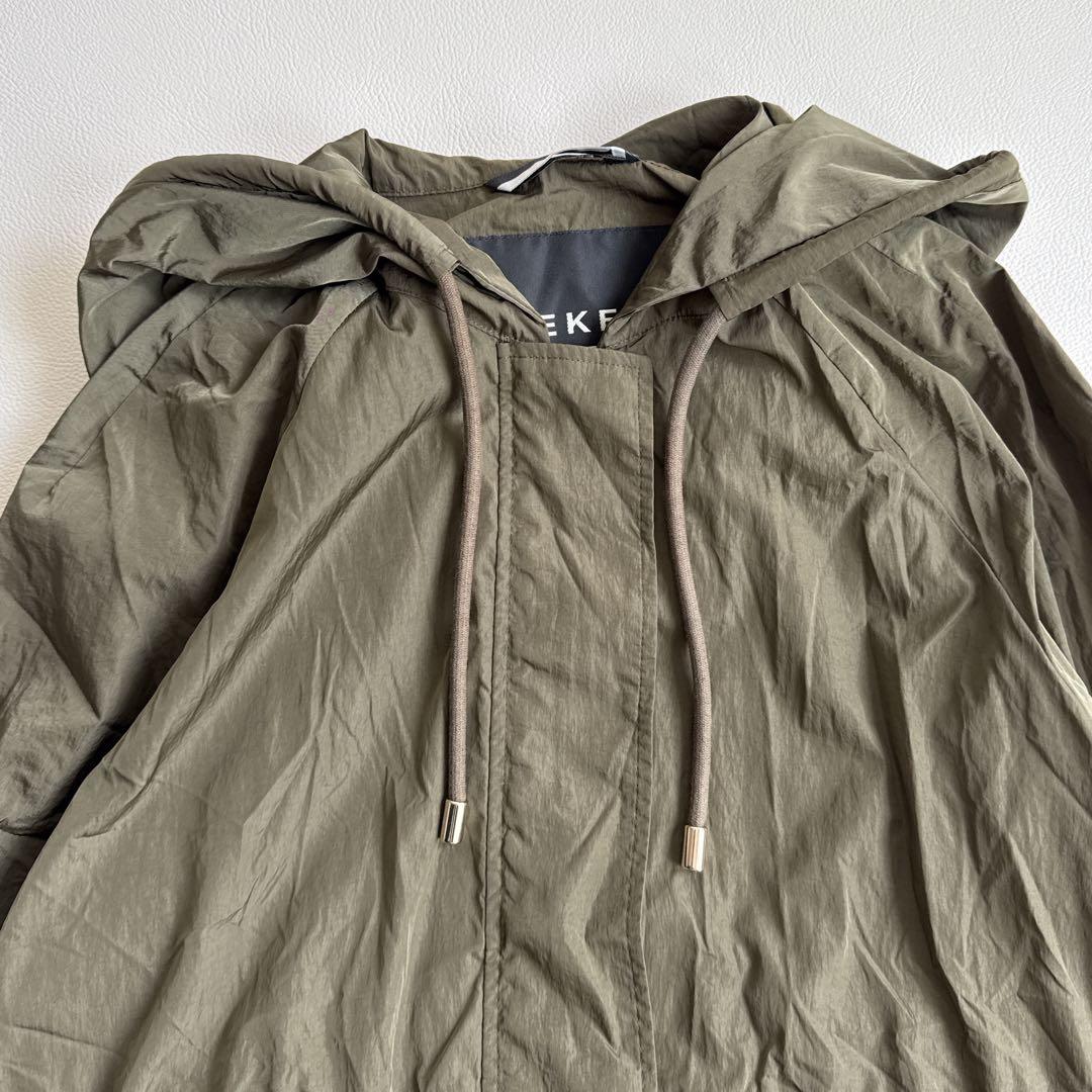 美品マックスマーラギャザーモッズコートカーキ38 スプリングコート