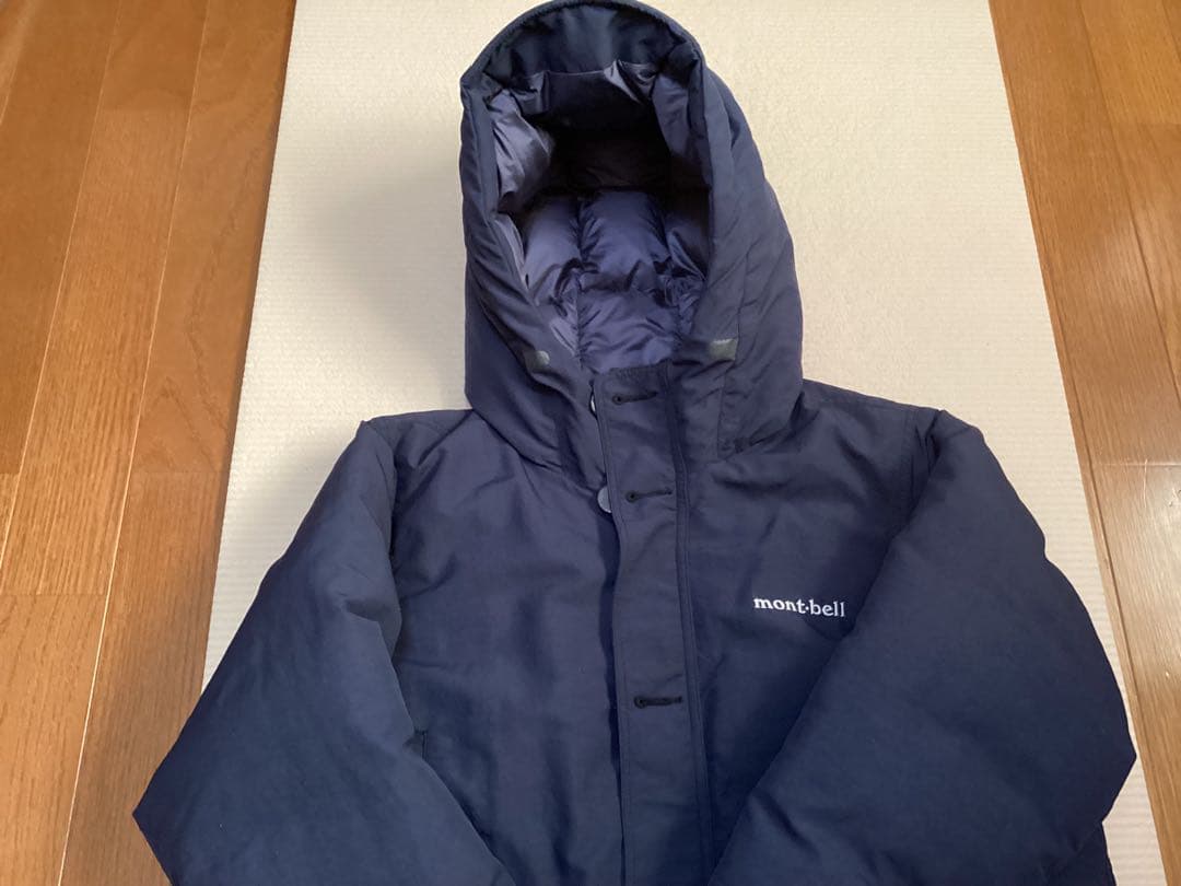 mont-bell フード付きダウンジャケット ネイビー モンベル Sサイズ