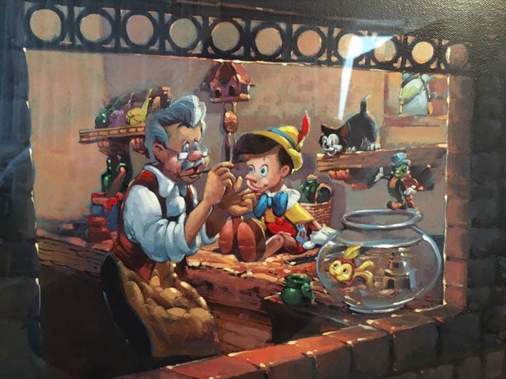 ディズニー 絵画 ピノキオ「ザ・ウィッシング・スター」作品証明書