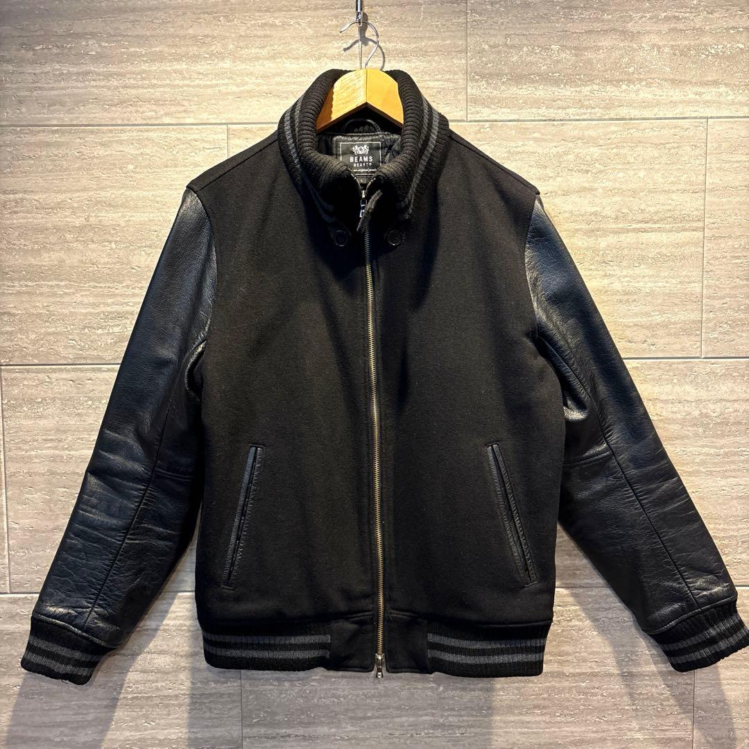 BEAMS HEART スタジャン L ブラック 袖レザー ダブルジップ - メルカリ